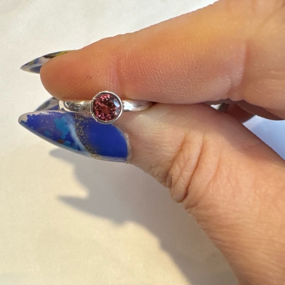 Pink Tourmaline 1.10 ct and Sterling Silver Bezel Set Ring Sz 6 NWOT - Picture 5 of 12